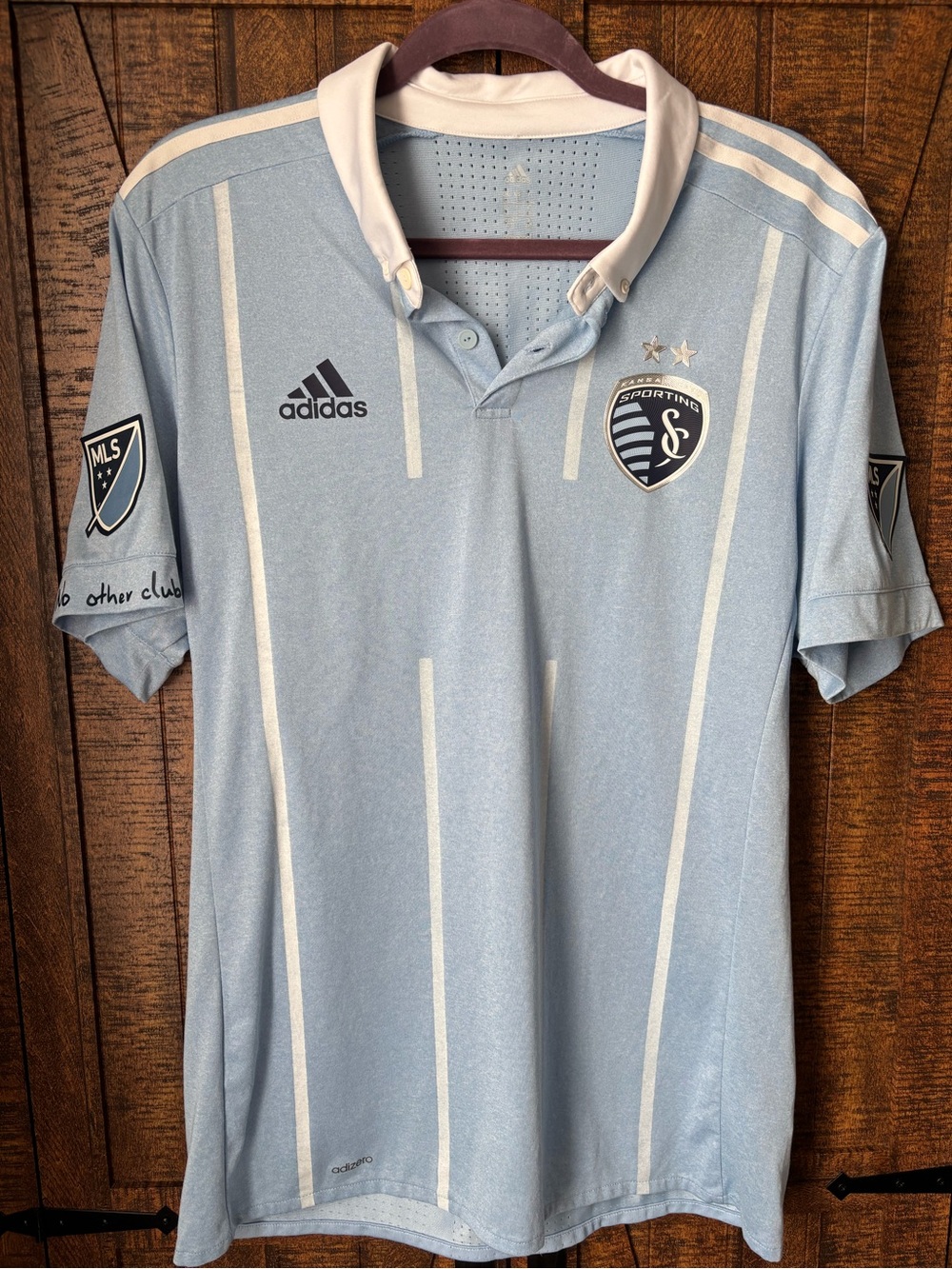 adidas Sporting KC Light Blue Soccer Jersey with White Accents